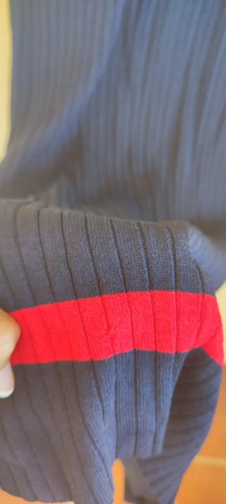 Vestido Massimo Dutti punto azul y rojo