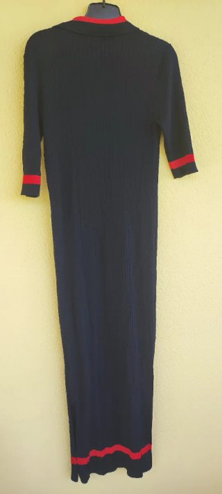 Vestido Massimo Dutti punto azul y rojo