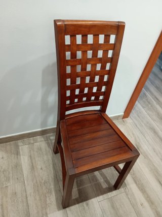 Juego de 4 sillas de madera teka / teca
