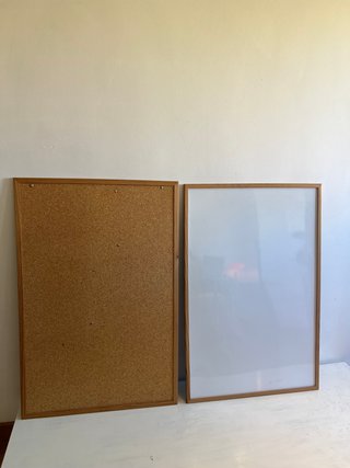 2 Marcos Madera Tablero Corcho y Pizarra 60x90