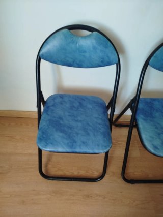Juego de 2 Sillas Plegables Azules