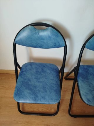 Juego de 2 Sillas Plegables Azules