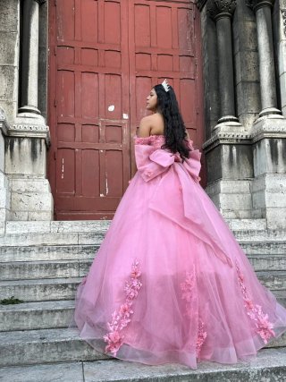 Vestido 15 Años Palo Rosa