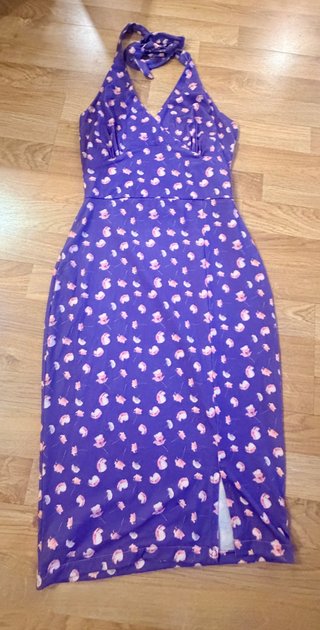 Vestido lápiz pin-up floral morado