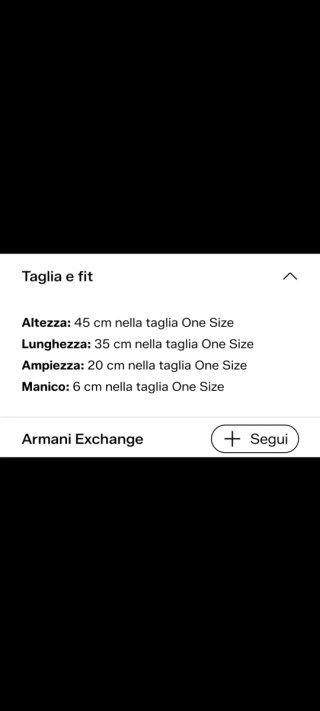 Zaino Armani Exchange nero Nuovo con Etichetta