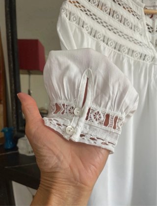Blusa Ba&sh blanca con encaje