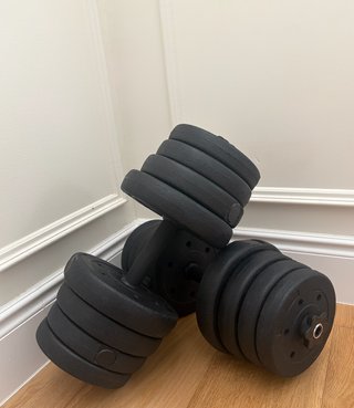 Banco de pesas HOMCOM rojo + 55kg