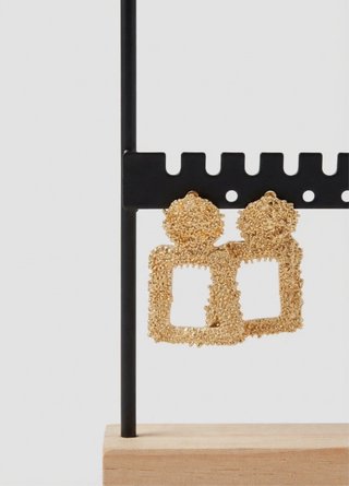 Pendientes Zara dorados cuadrados
