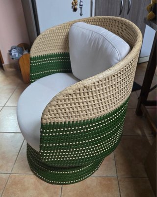 Sillón giratorio de ratán exterior