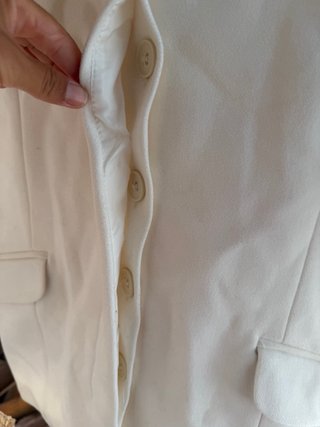 Abrigo Zara Blanco Talla L
