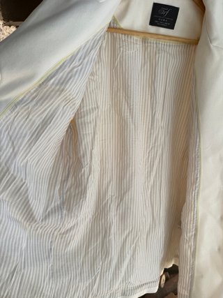 Abrigo Zara Blanco Talla L