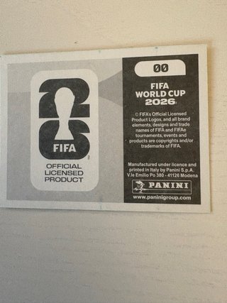 Cromo 00 con fallo de impresión Panini FIFA 2026