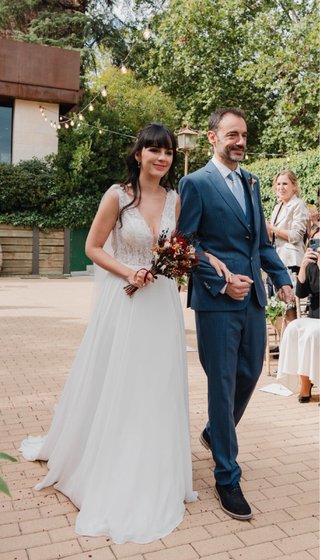 Vestido Novia Boho Romántico Espalda Abierta