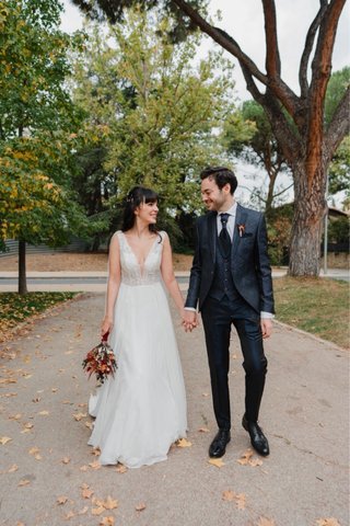 Vestido Novia Boho Romántico Espalda Abierta