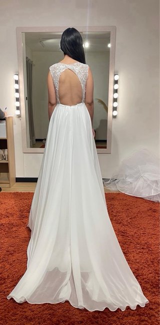 Vestido Novia Boho Romántico Espalda Abierta