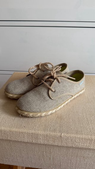 Alpargatas esparto niño beige/verde
