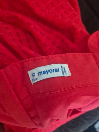 Vestido ceremonia Mayoral rojo talla 12