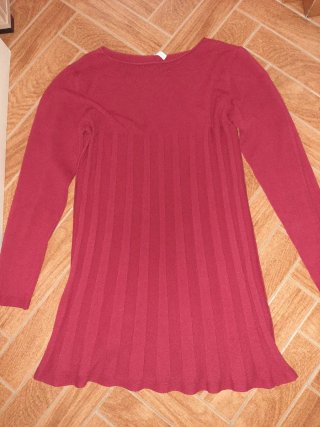 Vestito rosso a coste