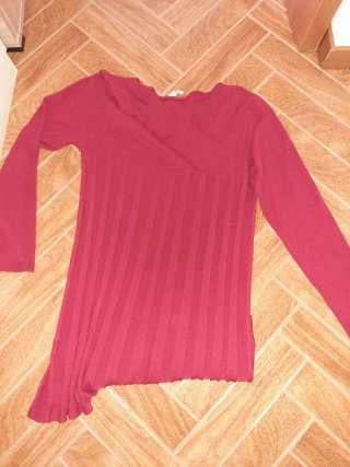 Vestito rosso a coste