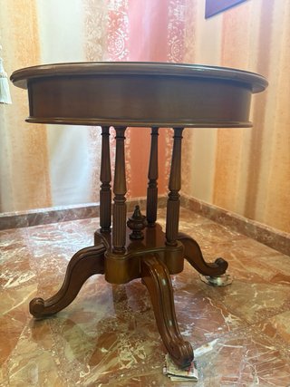 Mesa auxiliar vintage madera y metal.