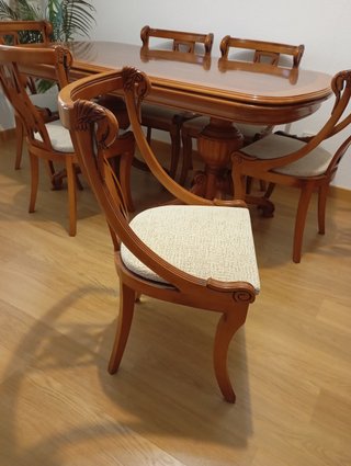 Mesa comedor + 6 sillas madera