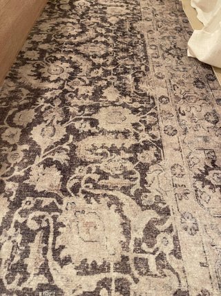 Alfombra Vintage Lavable Beige y Marrón