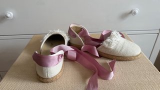 Alpargatas niña lazo rosa
