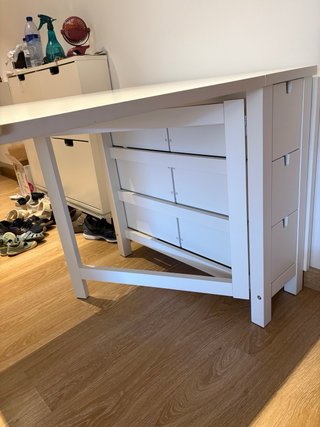 Mesa plegable IKEA NORDEN blanca 6 cajones