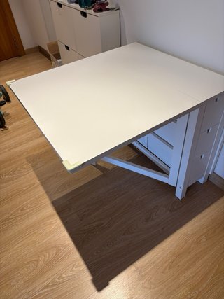 Mesa plegable IKEA NORDEN blanca 6 cajones