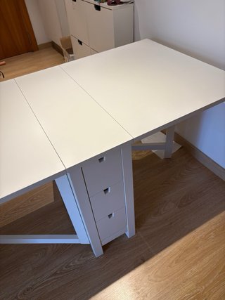 Mesa plegable IKEA NORDEN blanca 6 cajones