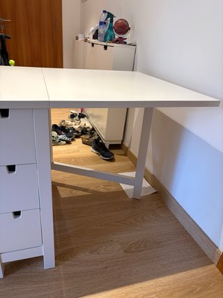 Mesa plegable IKEA NORDEN blanca 6 cajones