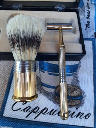 Set Afeitado Vintage Maquinilla y Brocha