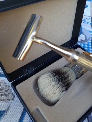 Set Afeitado Vintage Maquinilla y Brocha