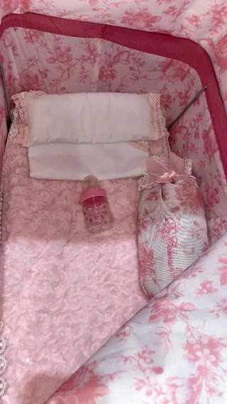 Carrello per Bambole Reborn Rosa da Collezione