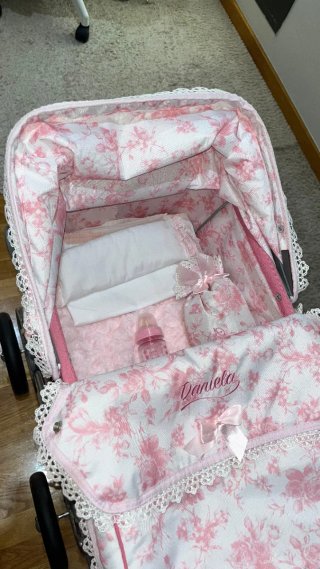 Carrello per Bambole Reborn Rosa da Collezione