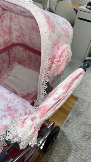 Carrello per Bambole Reborn Rosa da Collezione
