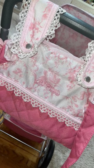 Carrello per Bambole Reborn Rosa da Collezione