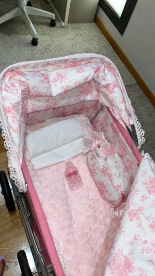 Carrello per Bambole Reborn Rosa da Collezione