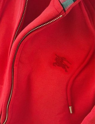 Felpa Burberry rossa con zip