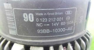 Ford 306240 0123212001 alternador mondeo