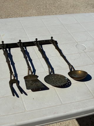 Set Bronzo Utensili Cucina Vintage