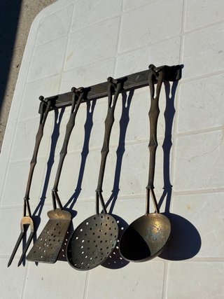 Set Bronzo Utensili Cucina Vintage
