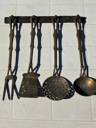 Set Bronzo Utensili Cucina Vintage