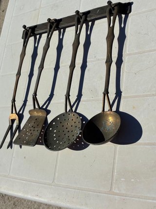 Set Bronzo Utensili Cucina Vintage