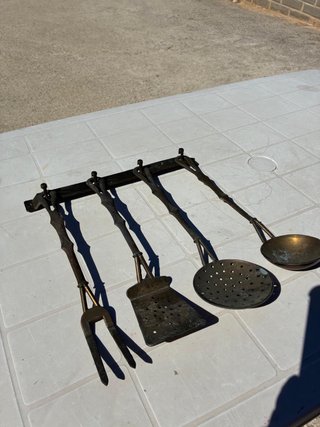 Set Bronzo Utensili Cucina Vintage