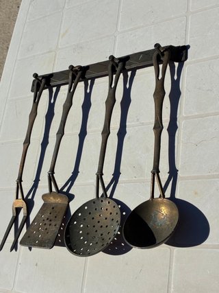 Set Bronzo Utensili Cucina Vintage