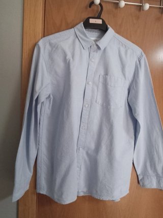 Camisas Oxford azul claro colegio 2 uds