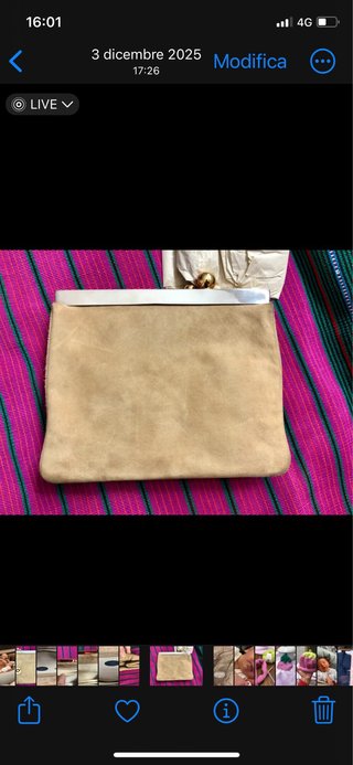 Pochette Mila Schon camoscio beige