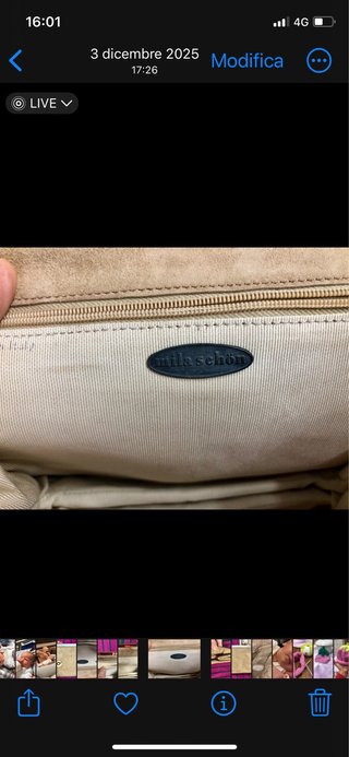 Pochette Mila Schon camoscio beige