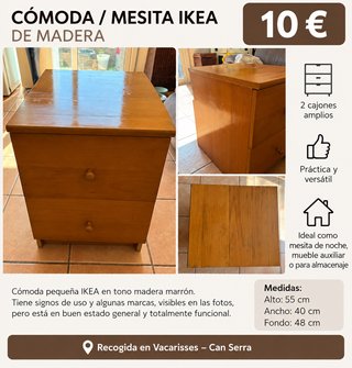 Comodino / Comodino in legno IKEA